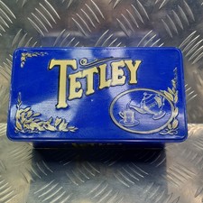 Tetley Tea Tin Blue Gold