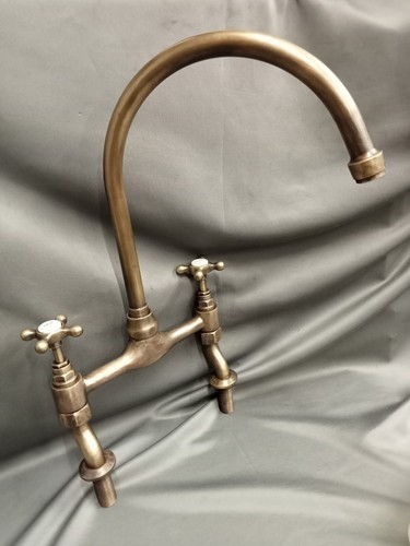 Aged brass kitchen mixer tap - aged,
