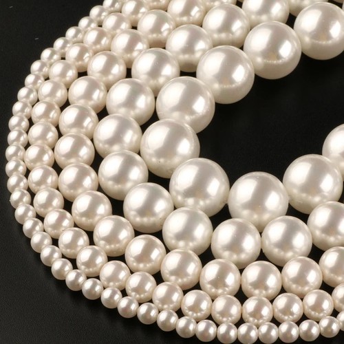 14mm white shell - 2-14mm, pearls