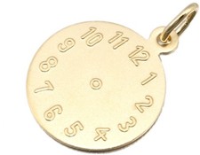 Pendant Christening Clock Gold