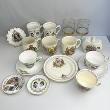 Royal Family Mixed Collection Cups Plates 17pc Set Jubilee England Queen England