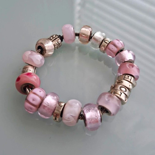 Rhona sutton pink glass round - glass,