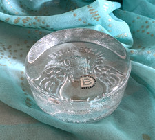 Vintage Dartington Glass Paperweight England commemorate Coronation QEII 1953