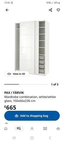 Ikea pax wardrobe - pax, white/white