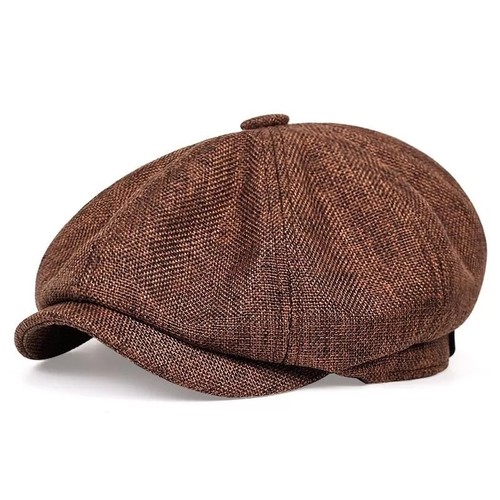 Brown vintage newsboy cap - vintage,