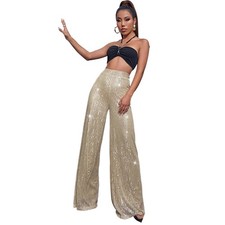 Women Sequins Glitter Trousers