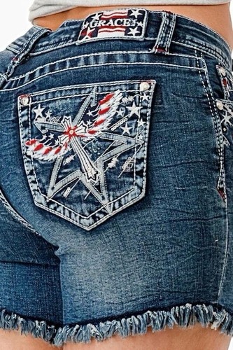Womens jean denim usa shorts - jean,
