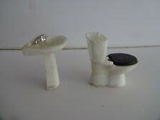 Vintage Plastic toilet & wash basin -Silver colour taps-  Romside 