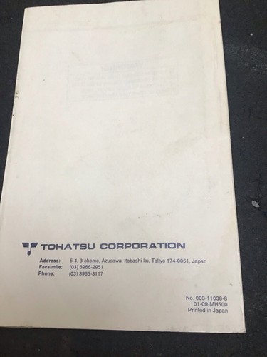 Tohatsu owners manual - 40/50,