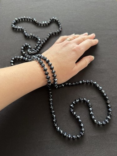 Gothic black silver faceted - black,
