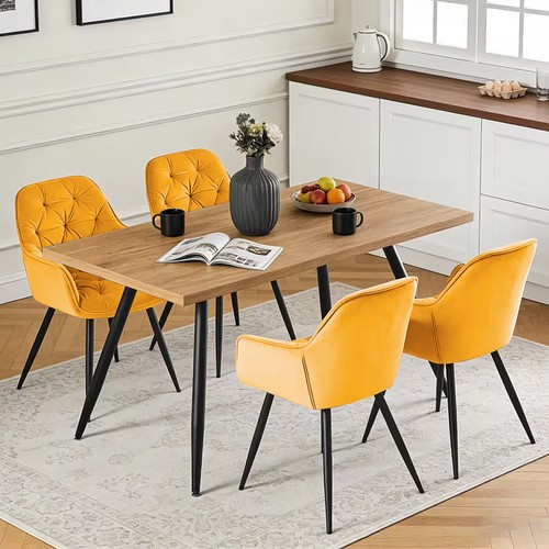 Dining table chairs set wooden - dining,