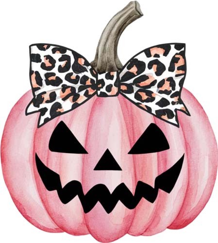 Halloween pink pumpkin - halloween, bow