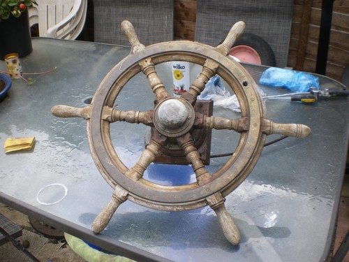 Vintage wood and brass - and,