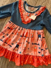 Pete and Lucy Dress 2T 2 Toddler Girls NWT Long Sleeve Monkey Boutique Ruffle