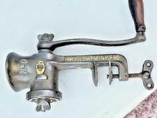 Antique 1900c Hand Crank British Made Meat Mincer Grinder Kitchenalia Film Prop