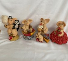 Job Lot of 4 Piggin Pigs Figurines Collectors Club Love Munchies Weather Candy