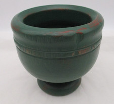 Good Vintage Painted Wooden Bowl / Mortar - Green - Kitchenalia