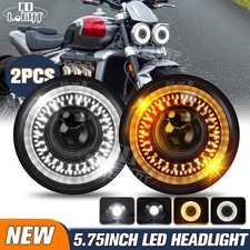 2X Black 5.75" LED Headlight
