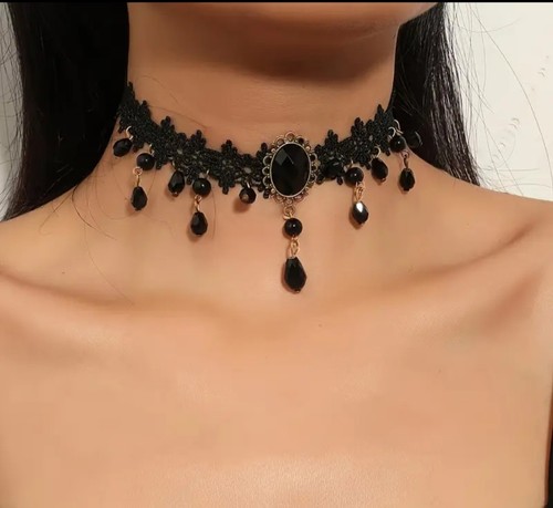 Vintage gothic black lace - vintage,