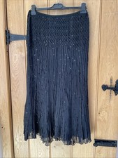 East Black  Pleated Sequin Skirt Size 14 Ballroom Dance Cruise New