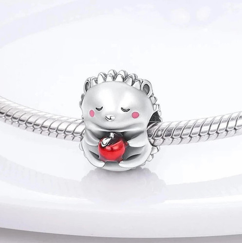 Hedgehog red love - red, apple
