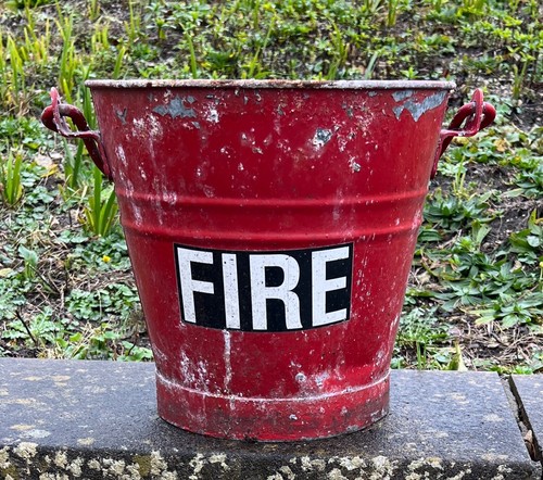Vintage fire bucket - vintage,