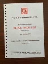 BRITISH LELY AND FISHER HUMPHRIES PRICE LIST 1975
