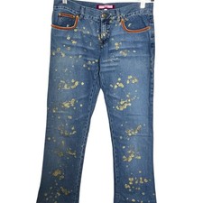 VTG *Rare* Voyage Passion Jeans Gold Splash & VP crystals Woman’s Size 31 Denim