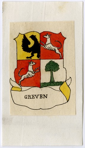 Antique print greven coat - antique, of