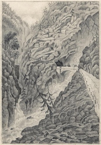 Figures mountain scene - mountain,