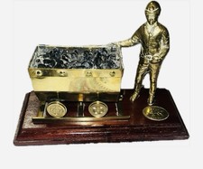 vintage brass Welsh miner and