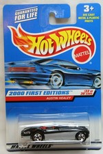 Hot Wheels AUSTIN HEALEY 2000 First Editions #092 Black Silver Vintage Diecast