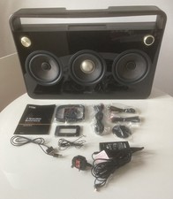 TDK Life On Record 3 Speaker Black Portable Boombox AM/FM USB Aux Fully Working