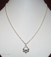 Irish Claddagh Heart Pendant 18" Silver Plated Chain Necklace - Love Friendship