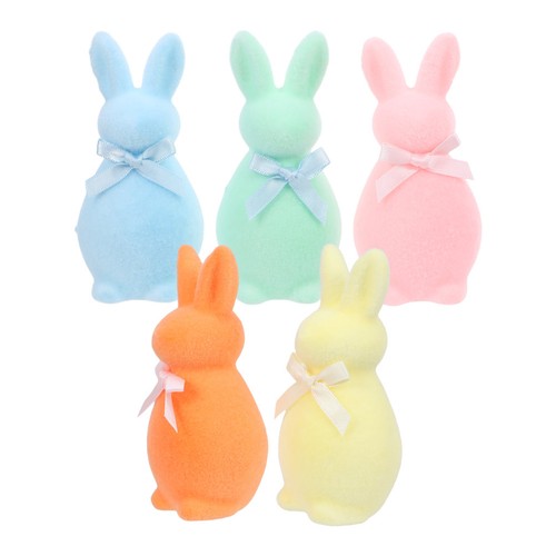 5pcs easter bunny figurine set - easter,