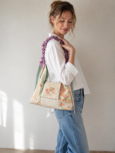 Kimono remake shoulder bag - remake,