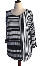Gerry Weber Womens Blouse Top Size XL 16 Germany Casual Striped Button Front 
