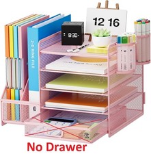 Marbrasse Desk Organiser File Holder, 5-Tier Paper Letter Tray (NO DRAWER)