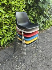 6 x Vintage Robin Day Stacking Chairs Poly Polypropylene For Hille 