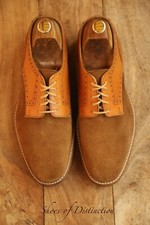 Loake Design Tan Leather Suede Derby Brogue Shoes Men's UK 7.5 F US 8.5 EU 41.5