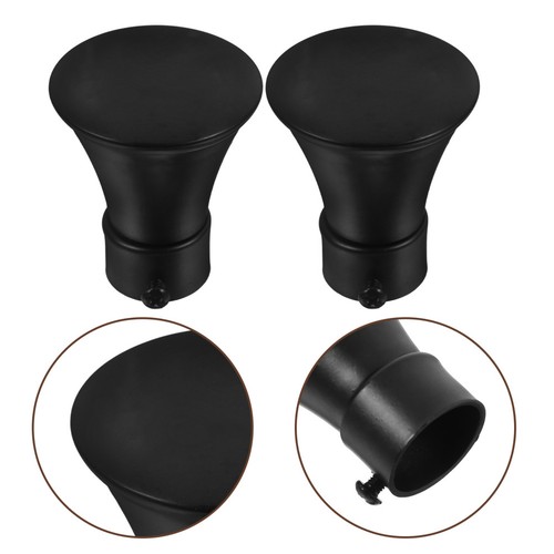 2pcs matte black iron - black, curtain