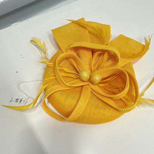 Yellow solid flower bow - solid,
