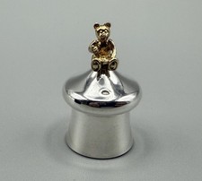 Carr's Of Sheffield 2003 Hallmarked Sterling Silver Teddy Keepsake Tooth Box