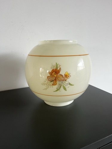 Vintage hand paint cream - cream, glass