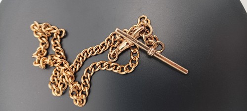9ct gold albert watch chain - albert,