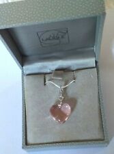LALIQUE  CHARMES PENDANT PINK CRYSTAL IN STERLING SILVER/ 18" CHAIN BOXED ~ NEW!