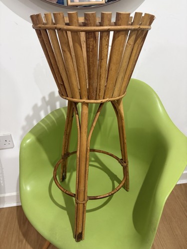 Vintage bamboo rattan plant - vintage,