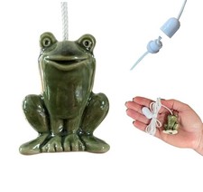 Ceramic Green Frog Bathroom Light Pull Handle with Cord & Connector