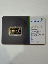 Umicore Gold Bar 2.5g Sealed