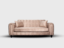 New Cream Lilly 3+2 Sofa With fixed Back Cushions